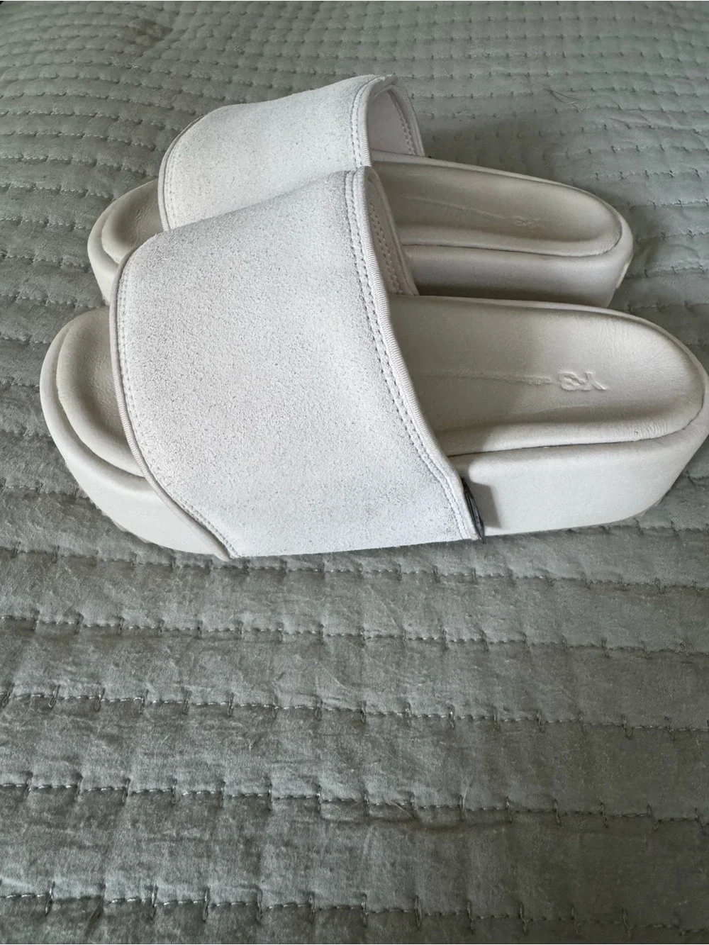 Y-3 Adidas Yohji Yamamoto Suede Platform Slides in orbit grey size 5